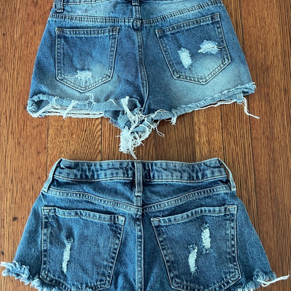 FOREVER 21 Destroyed Denim Distressed Jean Edgy Size 23 Shorts and SHEIN Size 11 - Picture 2 of 5